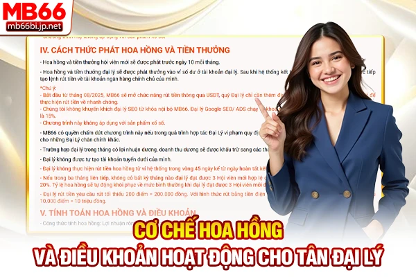 Cơ chế hoa hồng và điều khoản hoạt động cho tân đại lý